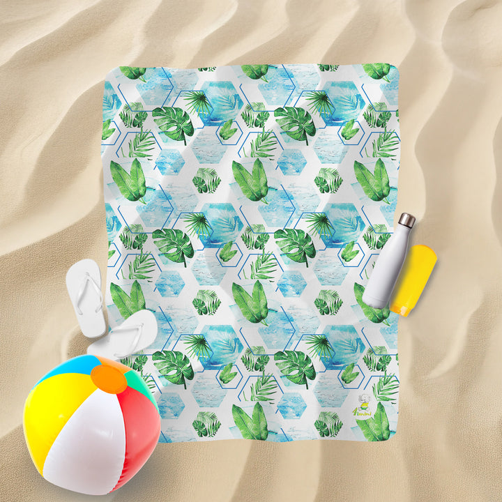 Serviette de plage - Vagues hexagonales