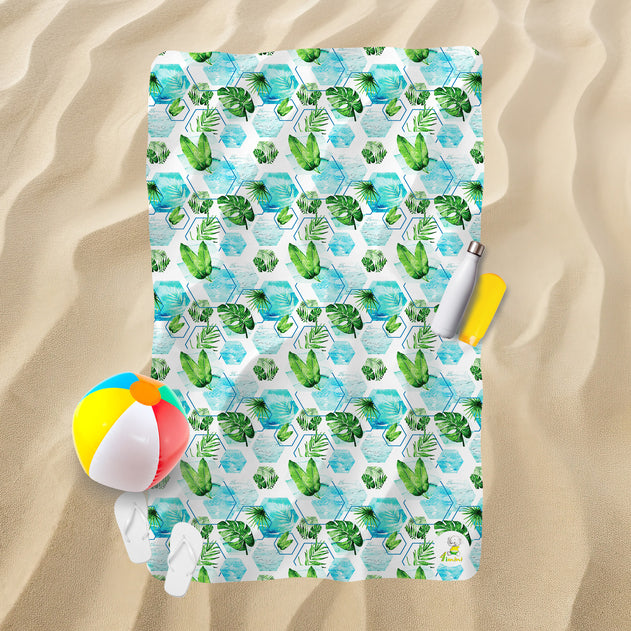 Serviette de plage - Vagues hexagonales