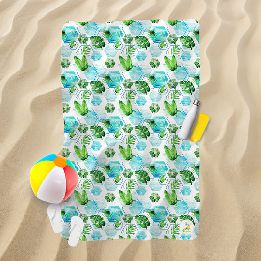 Serviette de plage - Vagues hexagonales