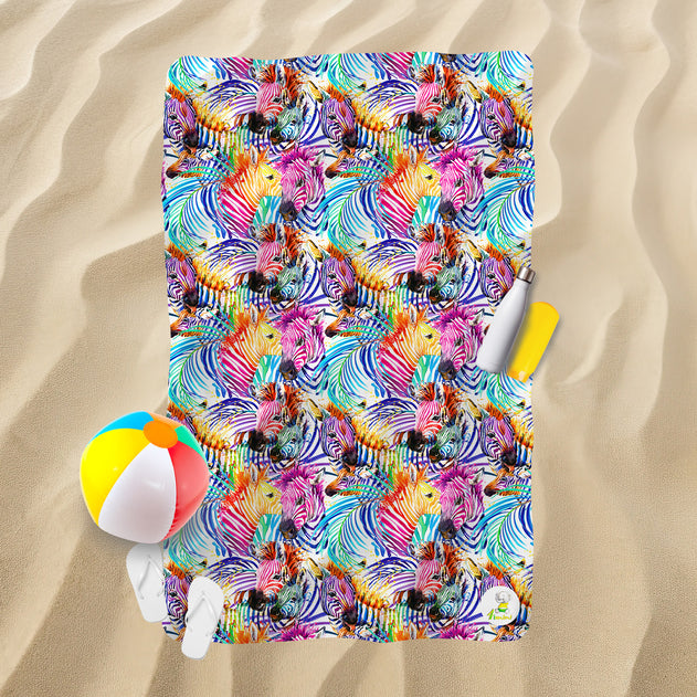 Serviette de plage - Zèbre coloré