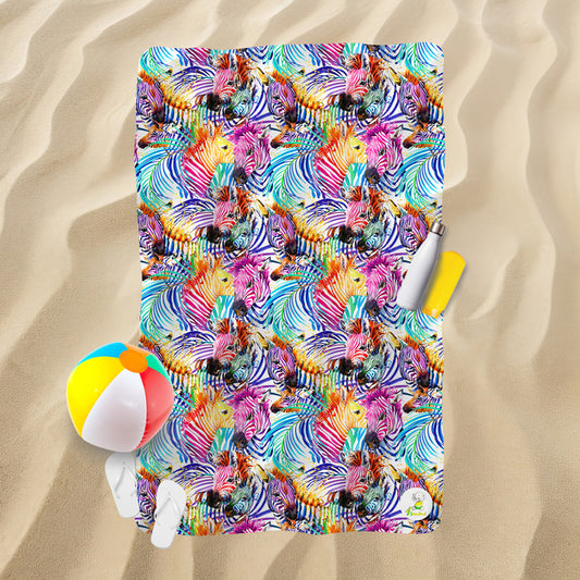 Serviette de plage - Zèbre coloré