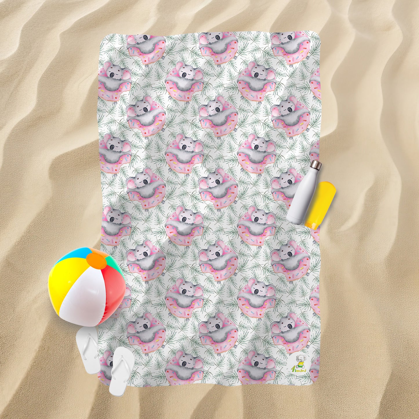 Serviette de plage - Koala sur beignes flottants