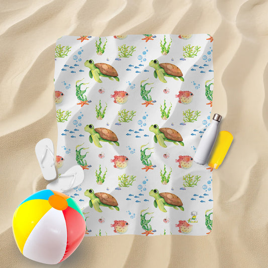Tortue aquarelle - Petite serviette de plage