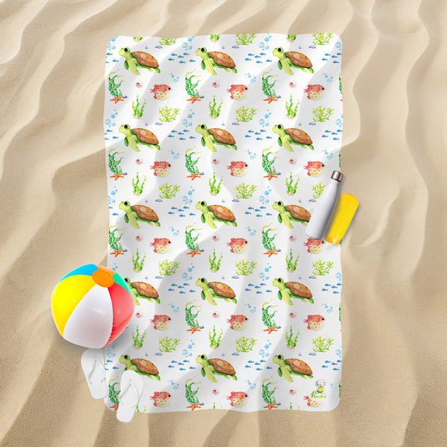 Serviette de plage - Tortues aquarelle