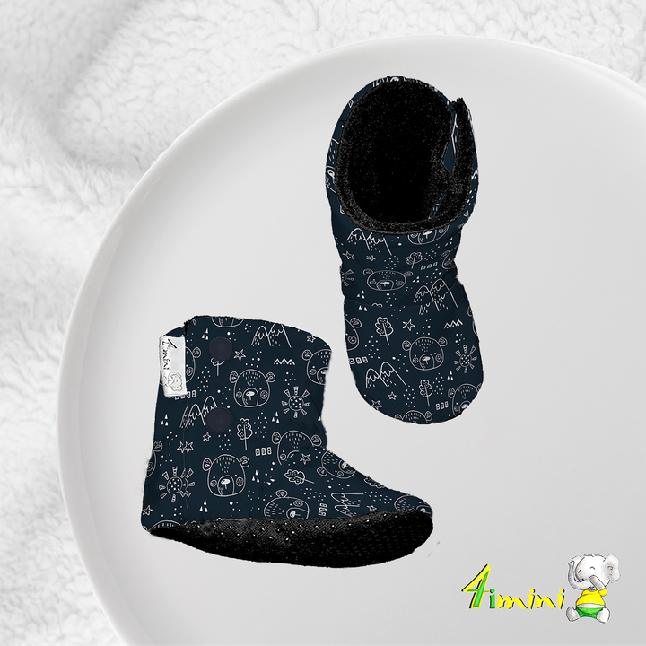 Pantoufles - Ourson de minuit