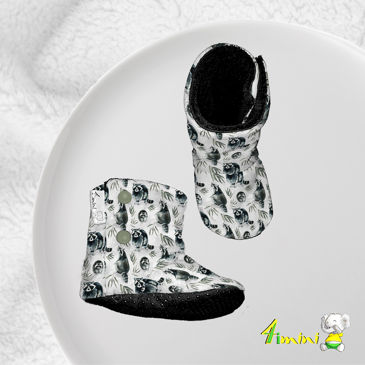 Pantoufles - Raton laveur feuillus