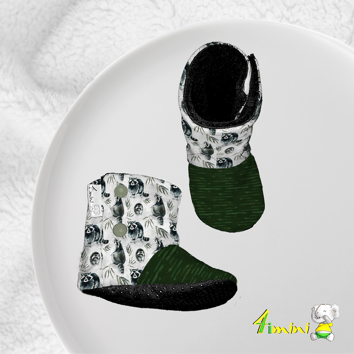 Pantoufles - Raton laveur feuillus