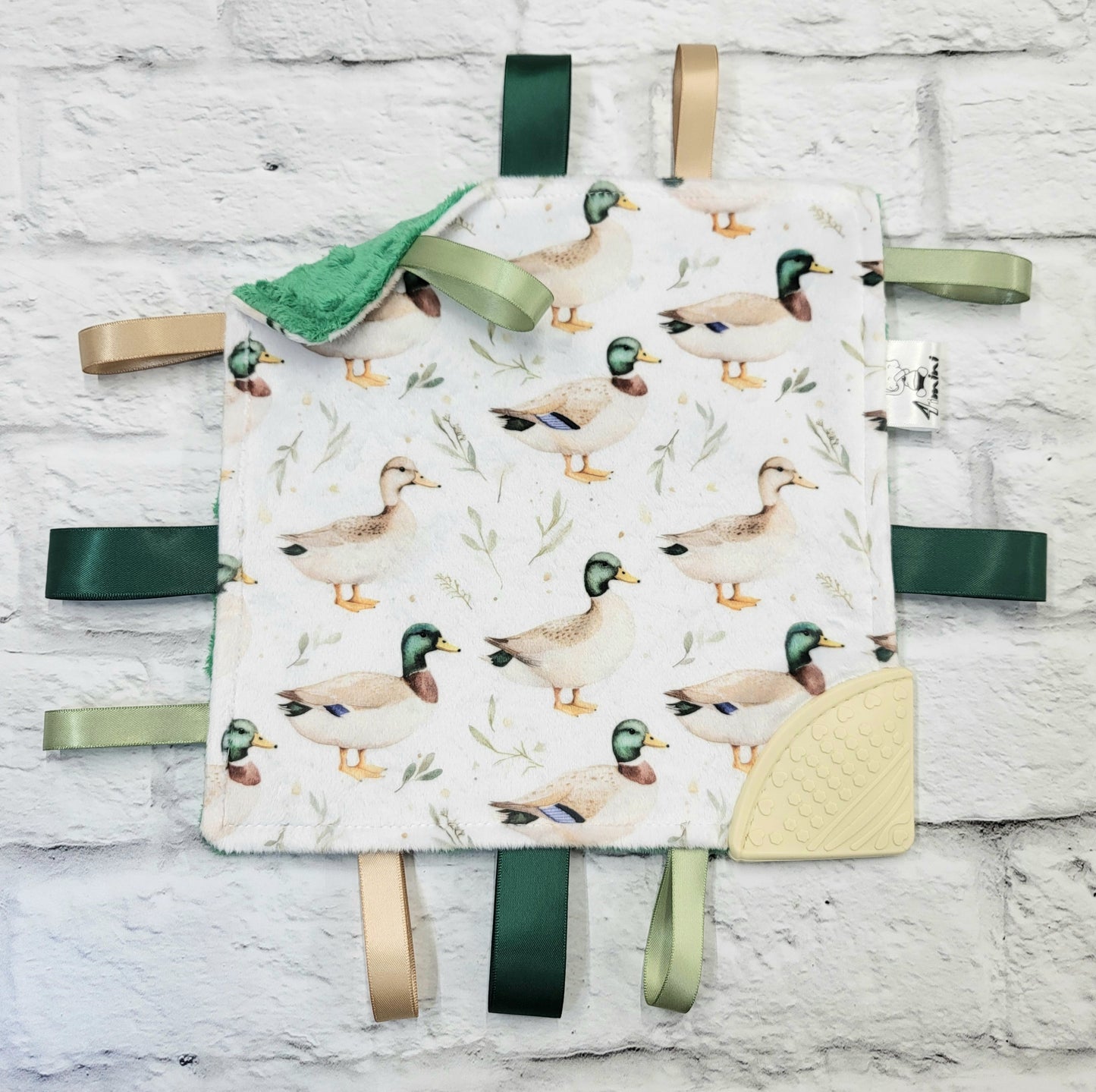 Les mallards - Doudou étiquettes craquante avec coin de dentition