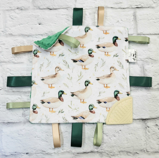 Les mallards - Doudou étiquettes craquante avec coin de dentition