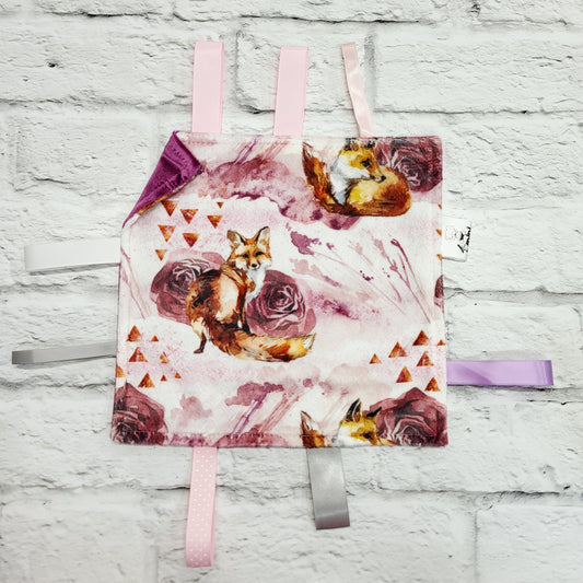 Renard floral - Doudou étiquettes